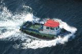 Pilot boat guides us out of Curacao