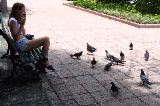 Kelsey Feeds the Pigeons