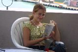 Jacey reading in San Juan