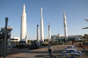 The rocket garden at the KSC visitor's center