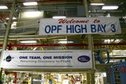 Next I visited the OPF (Orbiter Processing Facility) to see the Discovery being prepped for STS-124.