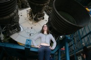 Kelsey with a Saturn V first stage above her