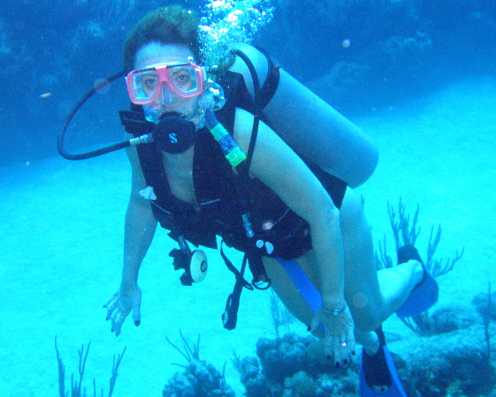 Debbie on her second open water dive