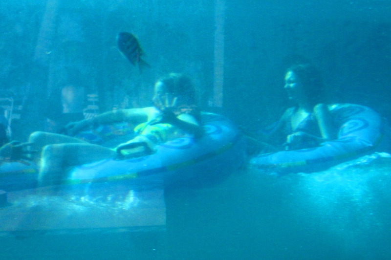 Jacey and Kelsey in the shark tube