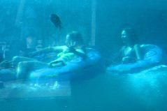 Jacey and Kelsey in the shark tube