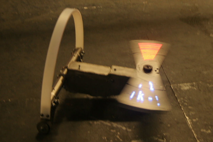 LED's on the blade spell out messages