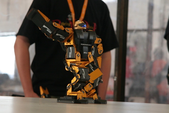 Each robot performs a set routine