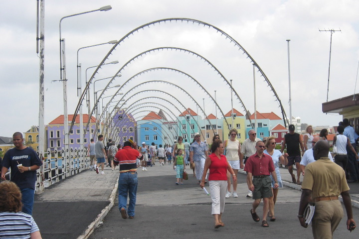 Walking on the floating bridge