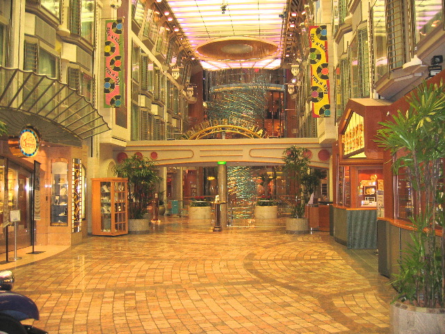 Shopping mall on board looking aft