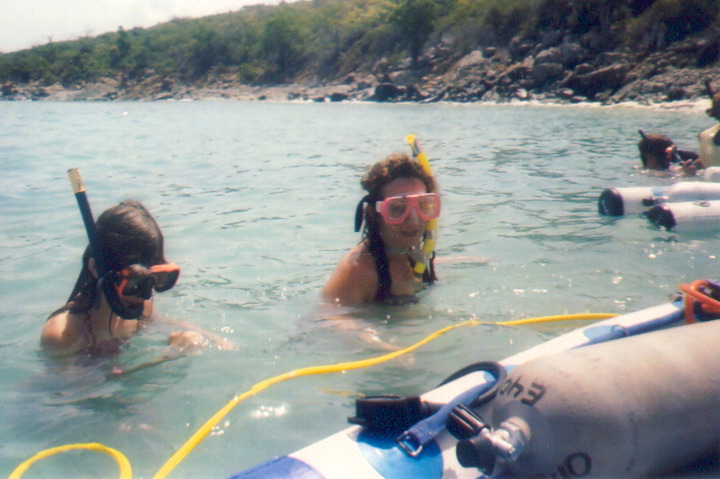 Kelsey and Debbie and SNUBA tanks