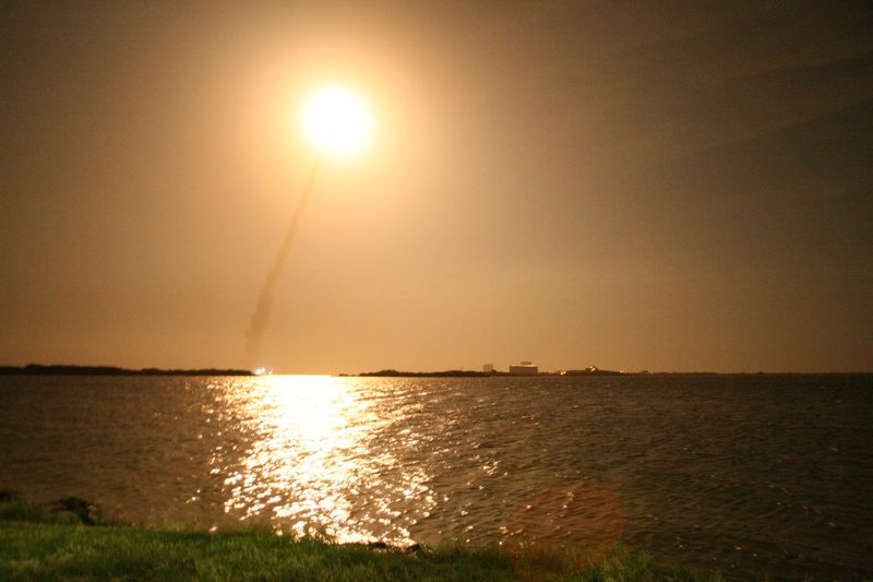 A little higher and the trail of exhaust can be seen