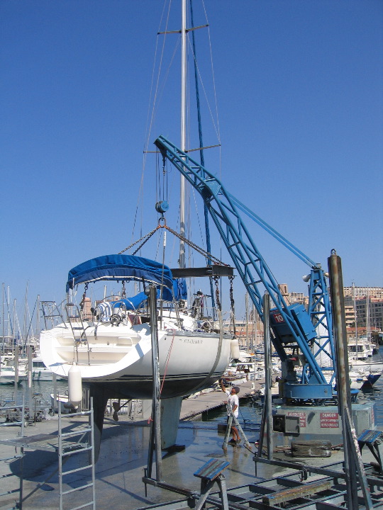 A ship being cleaned