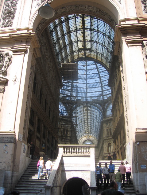 A beautiful glass ceiling in this building