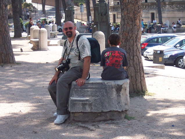 Fuzzy taking a breather on the way to the Colisseum