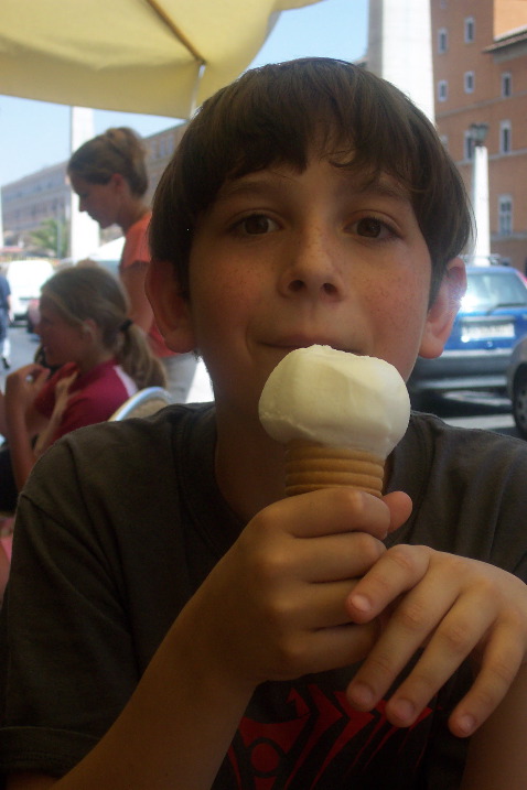 Having an italian ice cream