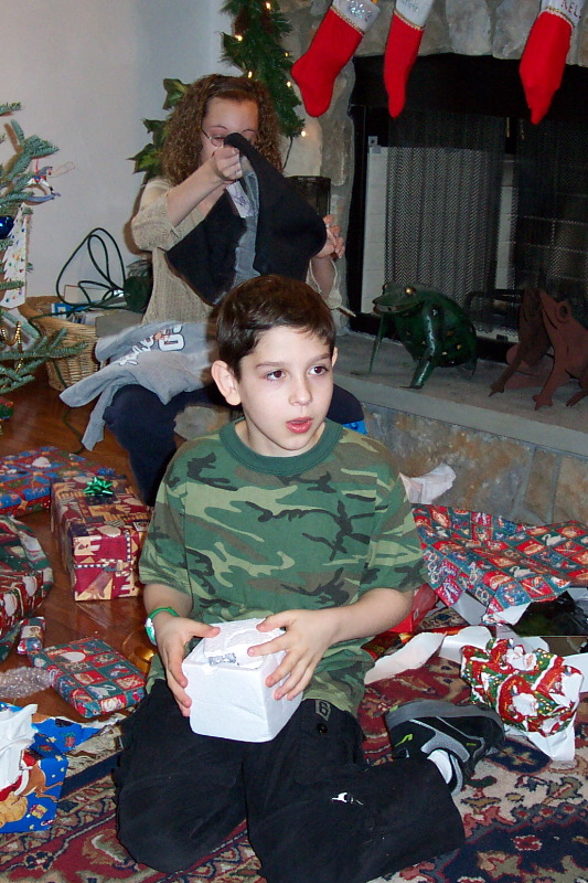 Kelsey and Danny unwrapping