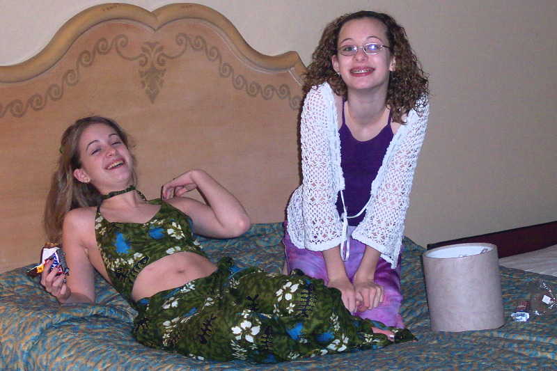 Jacey and Kelsey on the bed